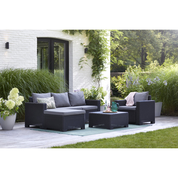 Keter California 4 Seater Outdoor Chaise Longue Garden Furniture Lounge